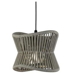 POLINESIA SOSPENSIONE DA ESTERNI IP44 IN ALLUMINIO E FIBRE TESSILI DI COLORE BEIGE DESIGN MODERNO LAMPADINA E27 Mantra - Cristal