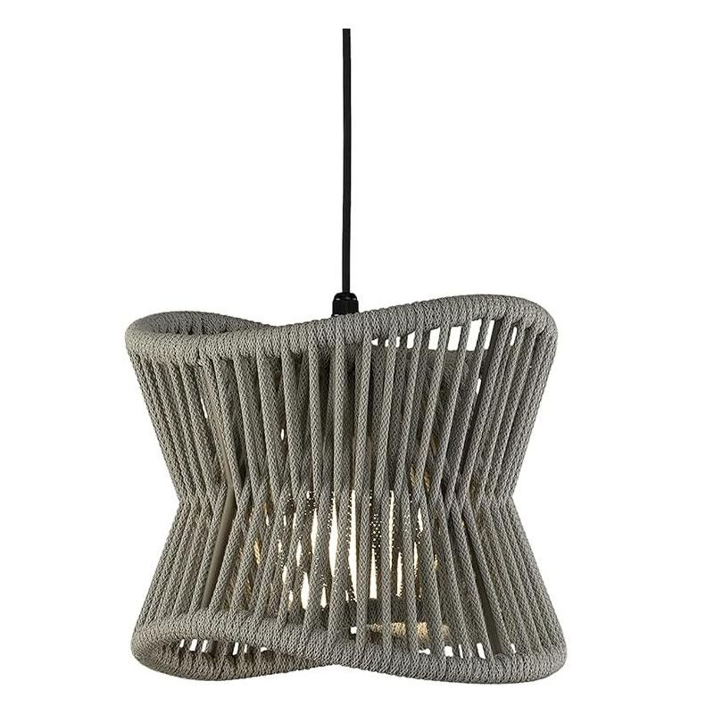 POLINESIA SOSPENSIONE DA ESTERNI IP44 IN ALLUMINIO E FIBRE TESSILI DI COLORE BEIGE DESIGN MODERNO LAMPADINA E27 Mantra - Cristal