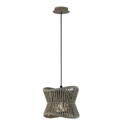 POLINESIA SOSPENSIONE DA ESTERNI IP44 IN ALLUMINIO E FIBRE TESSILI DI COLORE BEIGE DESIGN MODERNO LAMPADINA E27 Mantra - Cristal