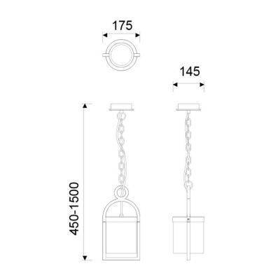 MAYA SOSPENSIONE DA ESTERNO IP54 IN ALLUMINIO E VETRO FINITURA ANTRACITE STILE VINTAGE LAMPADINA ATTACCO E27 Mantra - Cristalens