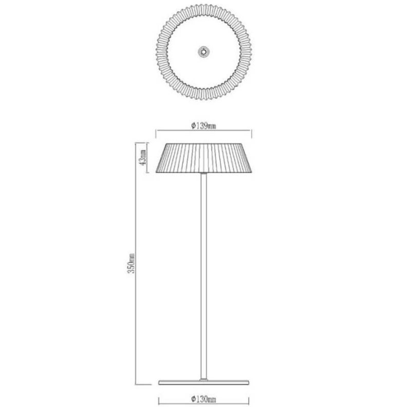RELAX LAMPADA DA TAVOLO BATTERIA RICARICABILE LED 2W LUCE 3000K DIMMERABILE IP54 TOUCH DIMMER Mantra - Cristalensi Shop Online