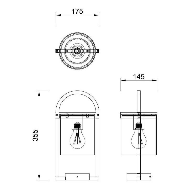 MAYA LAMPADA DA TAVOLO DA ESTERNO IP54 IN ALLUMINIO E VETRO FINITURA ANTRACITE VINTAGE LAMPADINA ATTACCO E27 Mantra - Cristalens