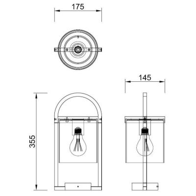 MAYA LAMPADA DA TAVOLO DA ESTERNO IP54 IN ALLUMINIO E VETRO FINITURA ANTRACITE VINTAGE LAMPADINA ATTACCO E27 Mantra - Cristalens