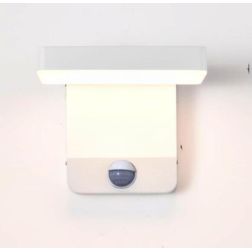 COOPER APPLIQUE DA ESTERNO CON SENSORE DI MOVIMENTO IP54 BIANCA O NERA LED 20W LUCE 3000K ORIENTABILE MODERNA Mantra - Cristalen 2