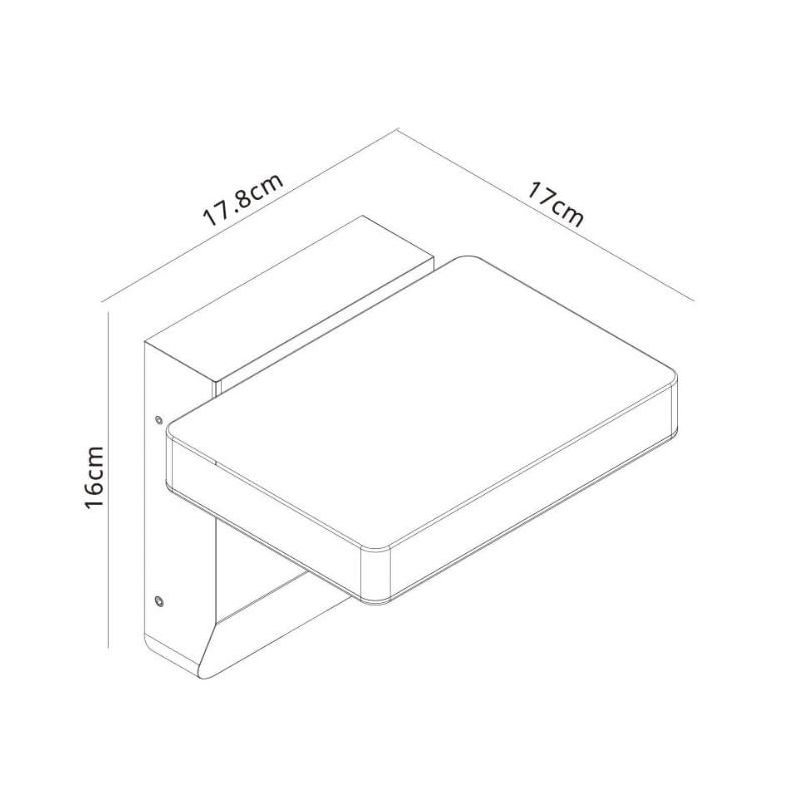 COOPER APPLIQUE DA ESTERNO CON SENSORE DI MOVIMENTO IP54 BIANCA O NERA LED 20W LUCE 3000K ORIENTABILE MODERNA Mantra - Cristalen