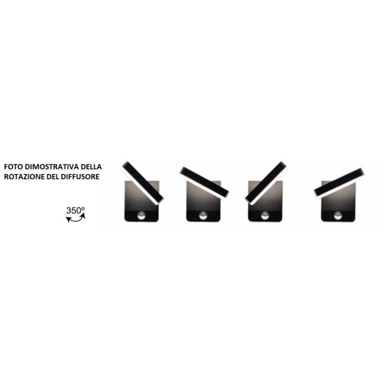 COOPER APPLIQUE DA ESTERNO CON SENSORE DI MOVIMENTO IP54 BIANCA O NERA LED 20W LUCE 3000K ORIENTABILE MODERNA Mantra - Cristalen