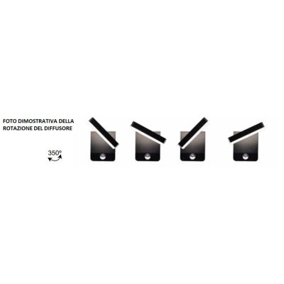 COOPER APPLIQUE DA ESTERNO CON SENSORE DI MOVIMENTO IP54 BIANCA O NERA LED 20W LUCE 3000K ORIENTABILE MODERNA Mantra - Cristalen