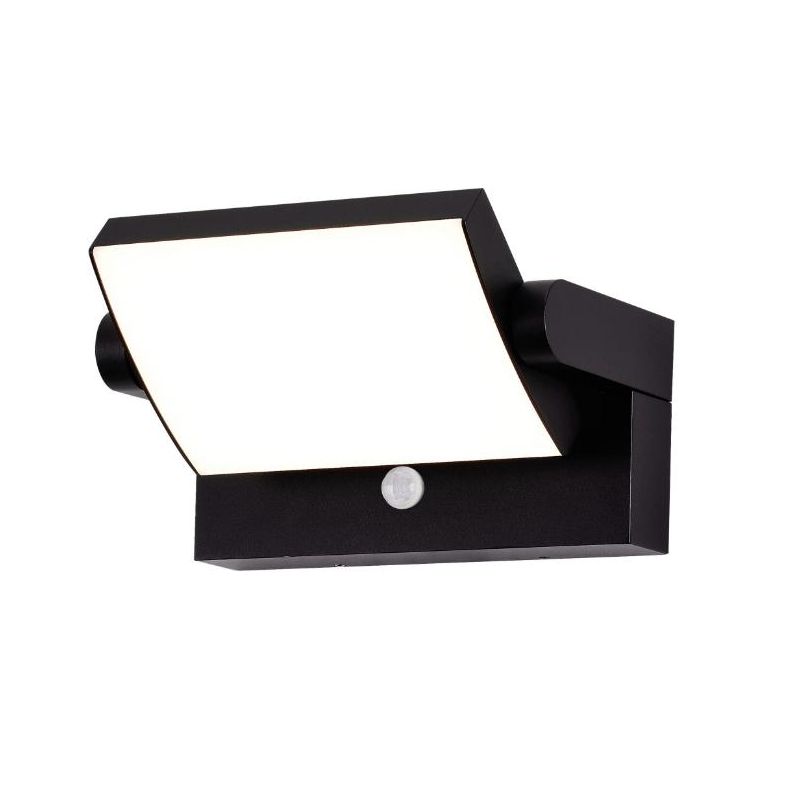 COOPER APPLIQUE DA ESTERNO RETTANGOLARE CON SENSORE DI MOVIMENTO IP54 BIANCA O NERA LED 20W LUCE 3000K ORIENTABILE Mantra - Cris