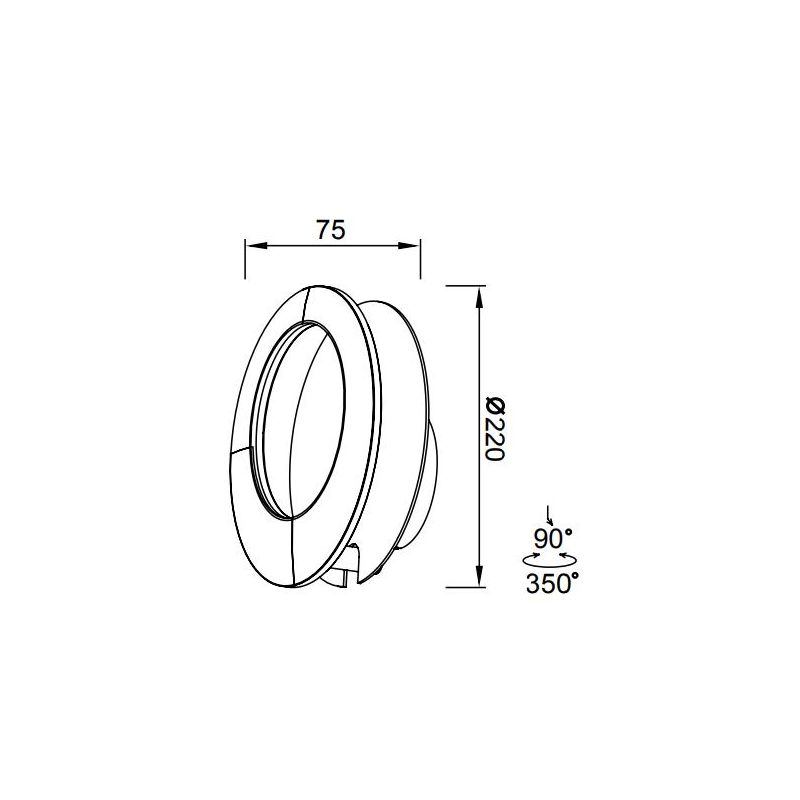 TORONTO APPLIQUE MODERNA ALLUMINIO BIANCO O NERO IN DUE MISURE LED 10W O 15W LUCE 3000K ROTONDA Mantra - Cristalensi Shop Online
