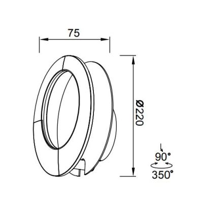 TORONTO APPLIQUE MODERNA ALLUMINIO BIANCO O NERO IN DUE MISURE LED 10W O 15W LUCE 3000K ROTONDA Mantra - Cristalensi Shop Online