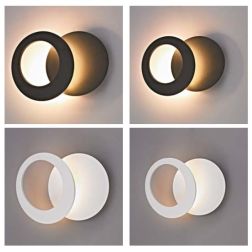 TORONTO APPLIQUE MODERNA ALLUMINIO BIANCO O NERO IN DUE MISURE LED 10W O 15W LUCE 3000K ROTONDA Mantra - Cristalensi Shop Online