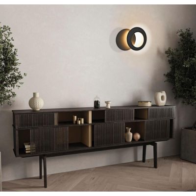 TORONTO APPLIQUE MODERNA ALLUMINIO BIANCO O NERO IN DUE MISURE LED 10W O 15W LUCE 3000K ROTONDA Mantra - Cristalensi Shop Online