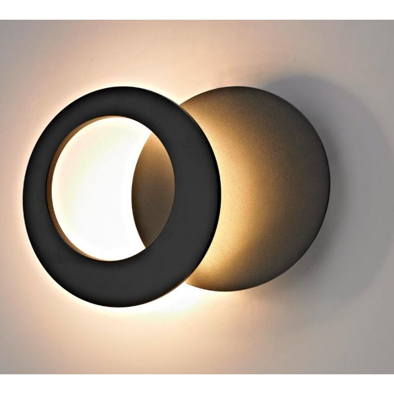 TORONTO APPLIQUE MODERNA ALLUMINIO BIANCO O NERO IN DUE MISURE LED 10W O 15W LUCE 3000K ROTONDA Mantra - Cristalensi Shop Online