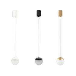 KILDA SOSPENSIONE SINGOLA A SFERA ALLUMINIO BIANCO,ORO O NERO LED 10W LUCE 3000K MODERNA Mantra - Cristalensi Shop Online