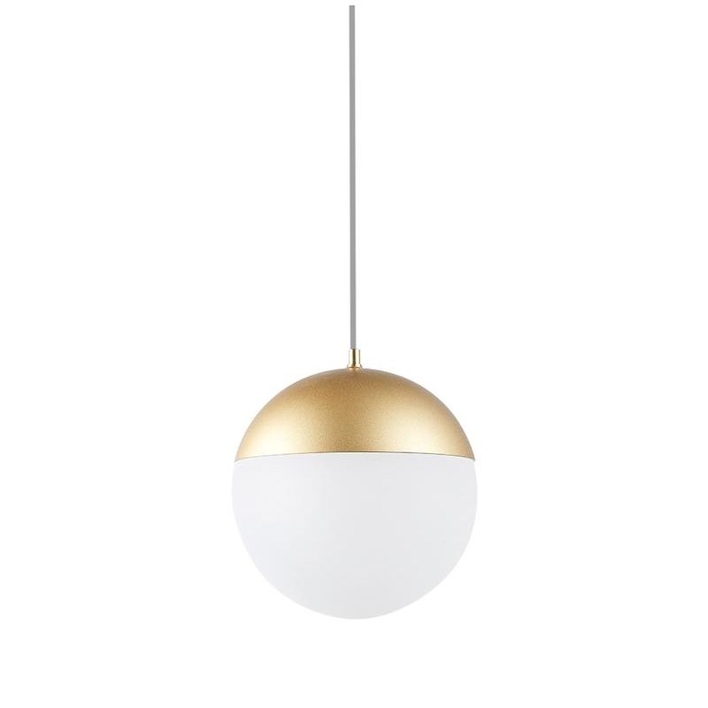 KILDA SOSPENSIONE SINGOLA A SFERA ALLUMINIO BIANCO,ORO O NERO LED 10W LUCE 3000K MODERNA Mantra - Cristalensi Shop Online
