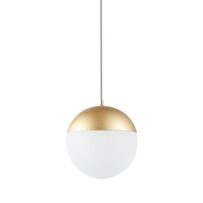KILDA SOSPENSIONE SINGOLA A SFERA ALLUMINIO BIANCO,ORO O NERO LED 10W LUCE 3000K MODERNA Mantra - Cristalensi Shop Online