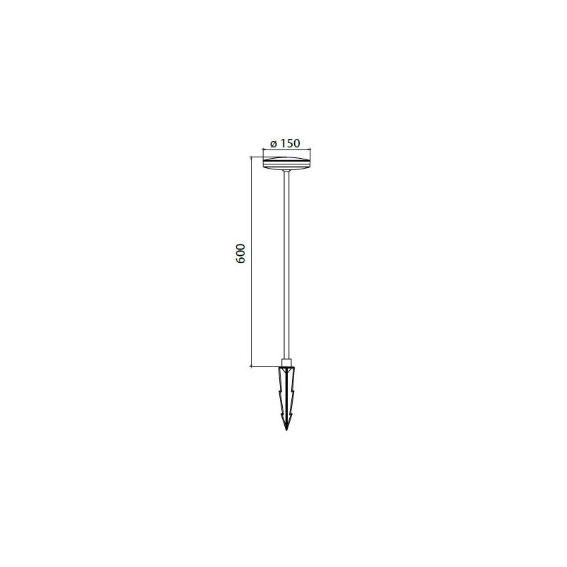 AKITA PALO DA GIARDINO CON SUPPORTO O CON PICCHETTO NERO ALTEZZA CM 60 O CM 80 LED 12W LUCE 3000K Mantra - Cristalensi Shop Onli