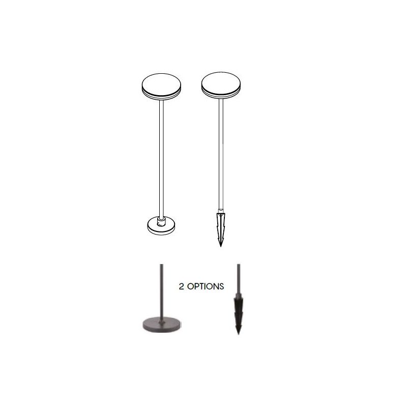 AKITA PALO DA GIARDINO CON SUPPORTO O CON PICCHETTO NERO ALTEZZA CM 60 O CM 80 LED 12W LUCE 3000K Mantra - Cristalensi Shop Onli