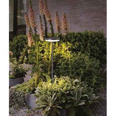 AKITA PALO DA GIARDINO CON SUPPORTO O CON PICCHETTO NERO ALTEZZA CM 60 O CM 80 LED 12W LUCE 3000K Mantra - Cristalensi Shop Onli