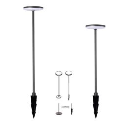 AKITA PALO DA GIARDINO CON SUPPORTO O CON PICCHETTO NERO ALTEZZA CM 60 O CM 80 LED 12W LUCE 3000K Mantra - Cristalensi Shop Onli