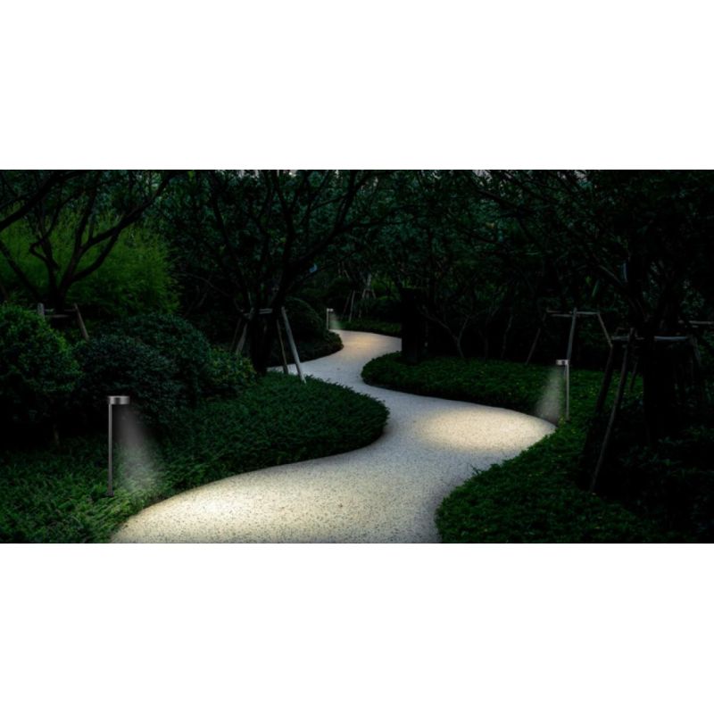 NAGANO PALO DA GIARDINO CON SUPPORTO O CON PICCHETTO NERO O CORTEN ALTEZZA CM 80 LED 7W LUCE 3000K Mantra - Cristalensi Shop Onl