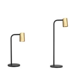 SAL LAMPADA DA TAVOLO IN METALLO BIANCO, NERO O ORO MODERNA IN DUE ALTEZZE ATTACCO GU10 Mantra - Cristalensi Shop Online