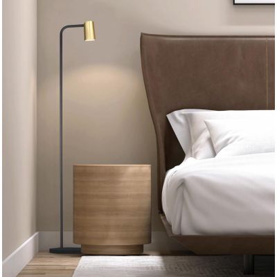 SAL LAMPADA DA TERRA IN METALLO BIANCO, NERO O ORO ALTEZZA CM 120 MODERNA ATTACCO GU10 Mantra - Cristalensi Shop Online