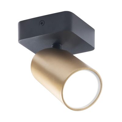 SAL FARETTO DA SOFFITTO O PARETE ORIENTABILE IN METALLO BIANCO, NERO O ORO CON SPOT CILINDRO LAMPADINA GU10 Mantra - Cristalensi