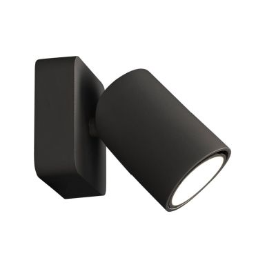 SAL FARETTO DA SOFFITTO O PARETE ORIENTABILE IN METALLO BIANCO, NERO O ORO CON SPOT CILINDRO LAMPADINA GU10 Mantra - Cristalensi