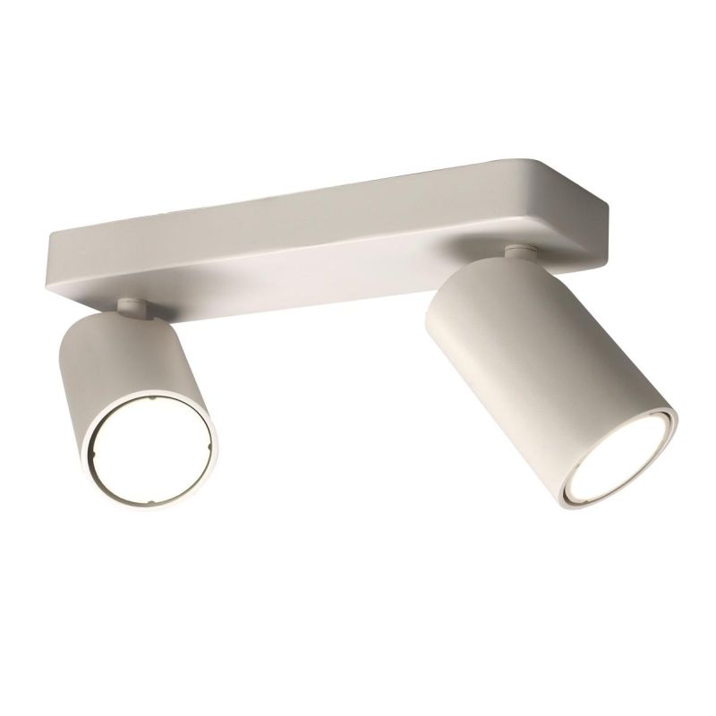 SAL FARETTO DA SOFFITTO O PARETE IN METALLO BIANCO, NERO O ORO CON 2 SPOT ORIENTABILI LAMPADINE GU10 Mantra - Cristalensi Shop O