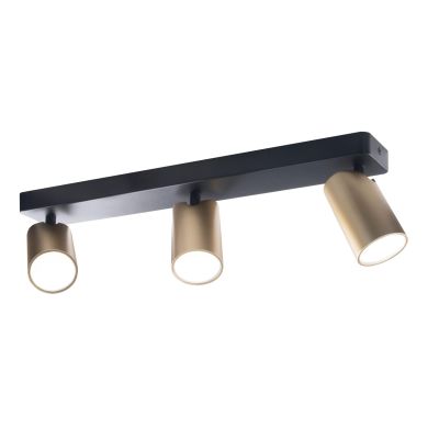 SAL FARETTO DA SOFFITTO O PARETE IN METALLO BIANCO, NERO O ORO CON 3 SPOT ORIENTABILI LAMPADINE GU10 Mantra - Cristalensi Shop O