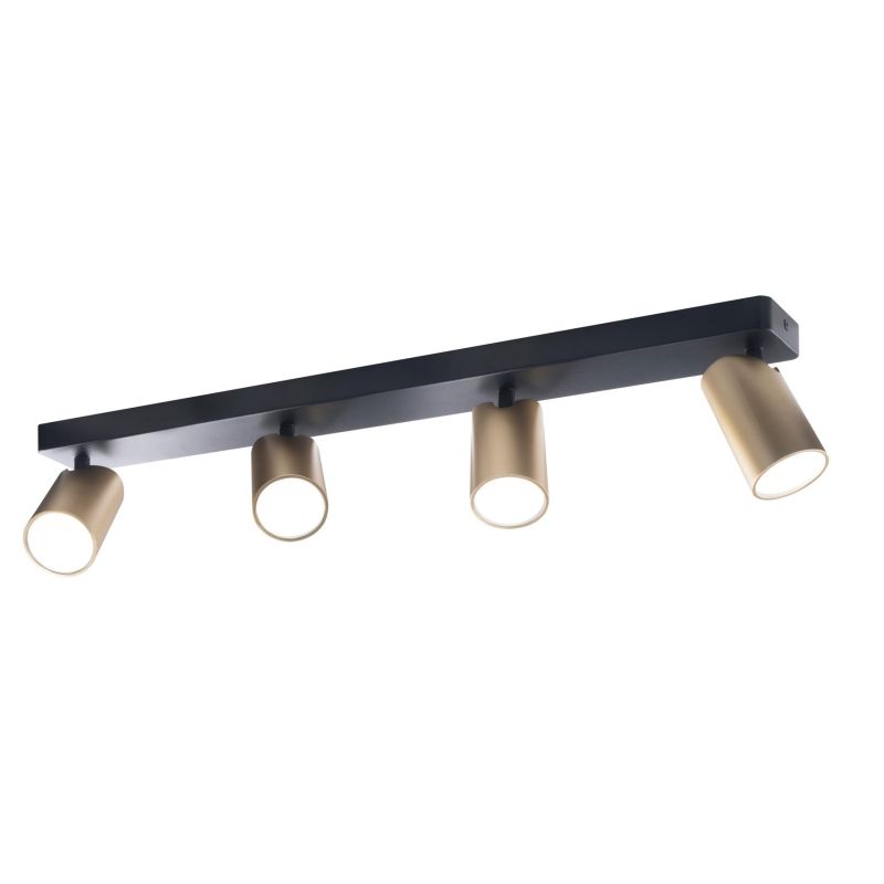 SAL FARETTO DA SOFFITTO O PARETE IN METALLO BIANCO, NERO O ORO CON 4 SPOT ORIENTABILI LAMPADINE GU10 Mantra - Cristalensi Shop O