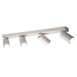 SAL FARETTO DA SOFFITTO O PARETE IN METALLO BIANCO, NERO O ORO CON 4 SPOT ORIENTABILI LAMPADINE GU10 Mantra - Cristalensi Shop O 2