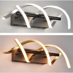 SEQUENCE APPLIQUE MODERNA LED 22W LUCE DIMMERABILE METALLO NERO CON FINITURE OTTONE O ALLUMINIO TRIO LIGHTING - Cristalensi Shop