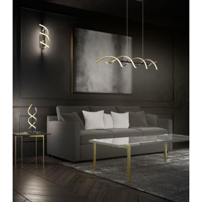 SEQUENCE APPLIQUE MODERNA LED 22W LUCE DIMMERABILE METALLO NERO CON FINITURE OTTONE O ALLUMINIO TRIO LIGHTING - Cristalensi Shop