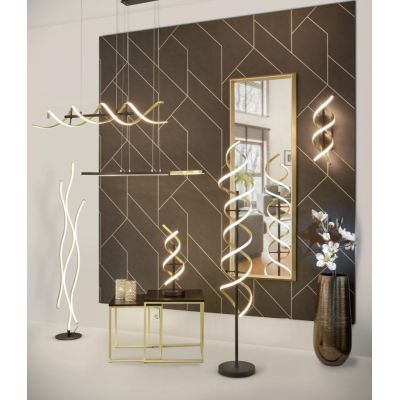 SEQUENCE APPLIQUE MODERNA LED 22W LUCE DIMMERABILE METALLO NERO CON FINITURE OTTONE O ALLUMINIO TRIO LIGHTING - Cristalensi Shop