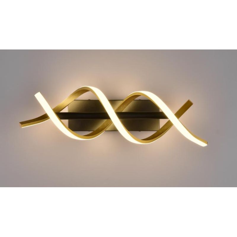 SEQUENCE APPLIQUE MODERNA LED 22W LUCE DIMMERABILE METALLO NERO CON FINITURE OTTONE O ALLUMINIO TRIO LIGHTING - Cristalensi Shop