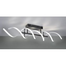 SEQUENCE PLAFONIERA MODERNA LED 41W LUCE DIMMERABILE METALLO NERO CON FINITURE OTTONE O ALLUMINIO TRIO LIGHTING - Cristalensi Sh 2