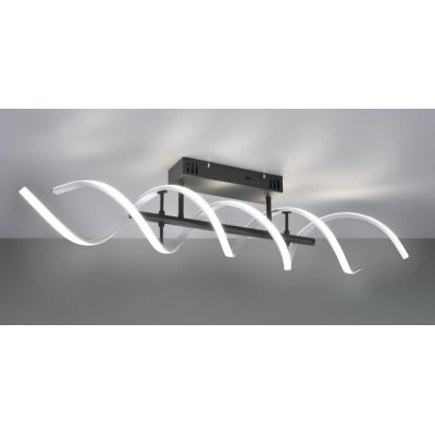 SEQUENCE PLAFONIERA MODERNA LED 41W LUCE DIMMERABILE METALLO NERO CON FINITURE OTTONE O ALLUMINIO TRIO LIGHTING - Cristalensi Sh