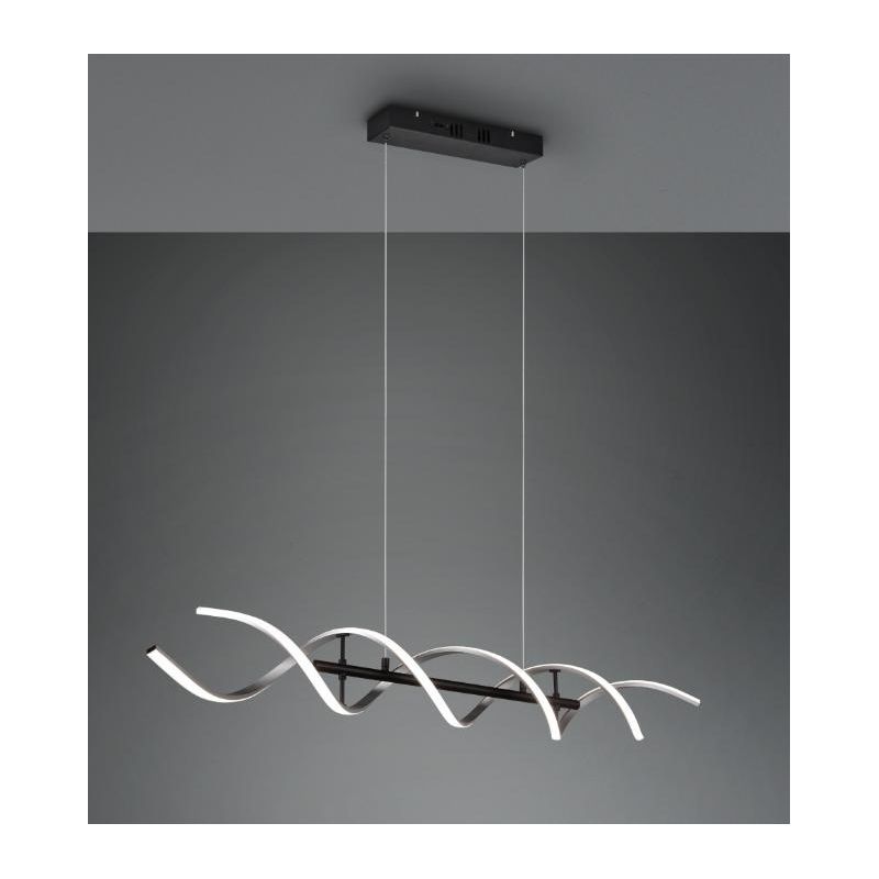 SEQUENCE SOSPENSIONE MODERNA CON LED 45W LUCE DIMMERABILE METALLO NERO CON FINITURE OTTONE O ALLUMINIO TRIO LIGHTING - Cristalen