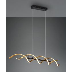 SEQUENCE SOSPENSIONE MODERNA CON LED 45W LUCE DIMMERABILE METALLO NERO CON FINITURE OTTONE O ALLUMINIO TRIO LIGHTING - Cristalen 2