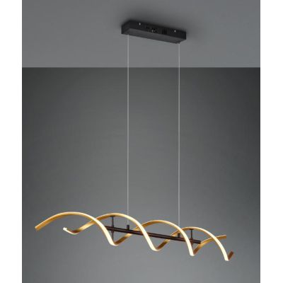 SEQUENCE SOSPENSIONE MODERNA CON LED 45W LUCE DIMMERABILE METALLO NERO CON FINITURE OTTONE O ALLUMINIO TRIO LIGHTING - Cristalen