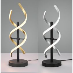 SEQUENCE LAMPADA DA TAVOLO MODERNA LED 20W LUCE DIMMERABILE METALLO NERO CON FINITURE OTTONE O ALLUMINIO TRIO LIGHTING - Cristal