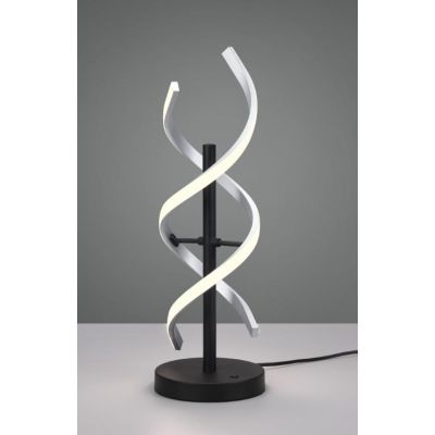 SEQUENCE LAMPADA DA TAVOLO MODERNA LED 20W LUCE DIMMERABILE METALLO NERO CON FINITURE OTTONE O ALLUMINIO TRIO LIGHTING - Cristal