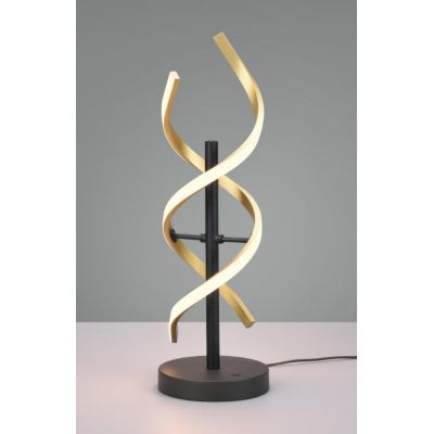SEQUENCE LAMPADA DA TAVOLO MODERNA LED 20W LUCE DIMMERABILE METALLO NERO CON FINITURE OTTONE O ALLUMINIO TRIO LIGHTING - Cristal