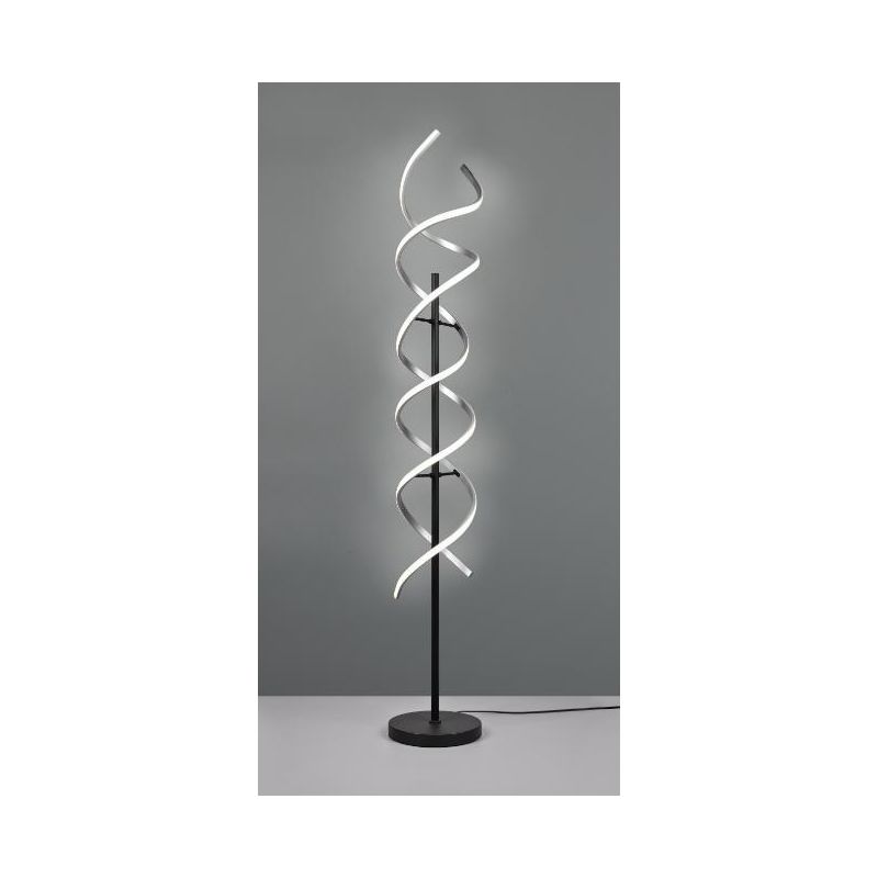 SEQUENCE PIANTANA MODERNA LED 32W LUCE DIMMERABILE METALLO NERO CON FINITURE OTTONE O ALLUMINIO TRIO LIGHTING - Cristalensi Shop