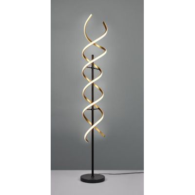 SEQUENCE PIANTANA MODERNA LED 32W LUCE DIMMERABILE METALLO NERO CON FINITURE OTTONE O ALLUMINIO TRIO LIGHTING - Cristalensi Shop