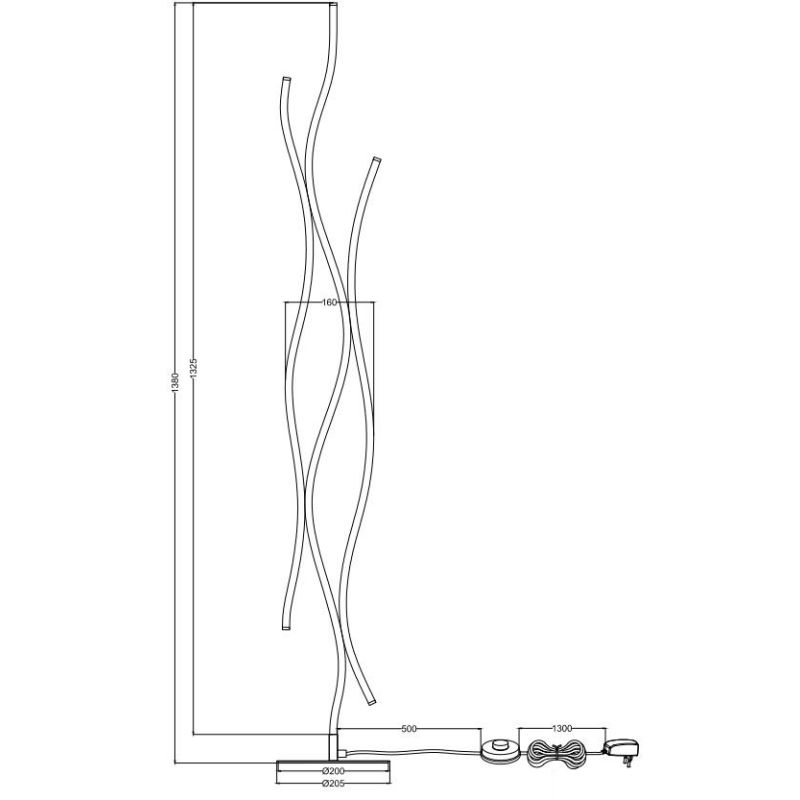 BLAZE PIANTANA MODERNA LED 28W LUCE 2300-3000-4000K DIMMERABILE IN METALLO 2 FINITURE COLORE TRIO LIGHTING - Cristalensi Shop On