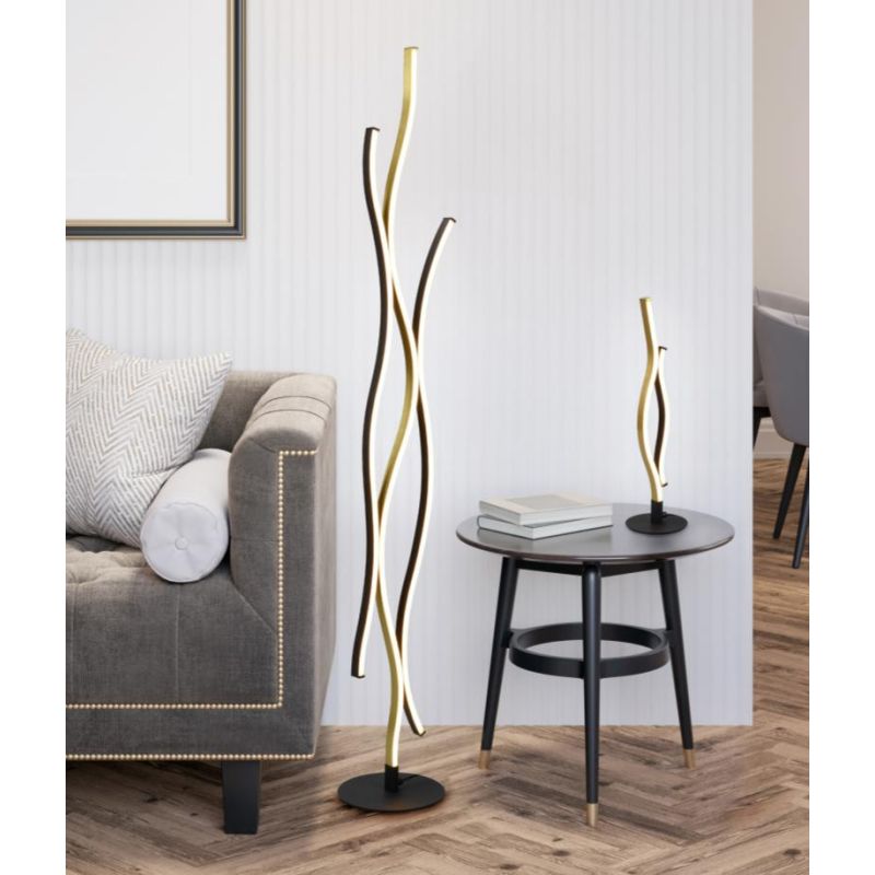 BLAZE PIANTANA MODERNA LED 28W LUCE 2300-3000-4000K DIMMERABILE IN METALLO 2 FINITURE COLORE TRIO LIGHTING - Cristalensi Shop On