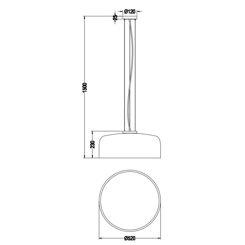 BARON SOSPENSIONE MODERNA A CUPOLA IN METALLO NERO O BIANCO DIAMETRO CM 52 LAMPADINE ATTACCO E27 TRIO LIGHTING - Cristalensi Sho